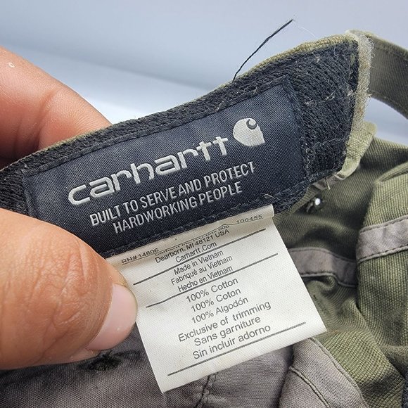 Carhartt Odessa Adults Baseball Hat Cap Army Green Casual Outdoors Athletic - Picture 8 of 9